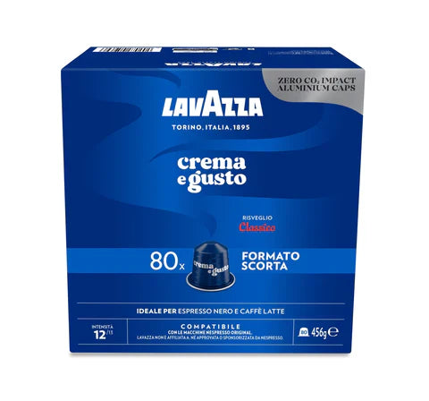 LAVAZZA - Nespresso - Caffè - Crema e Gusto  Classico - Alluminio - Conf. 80