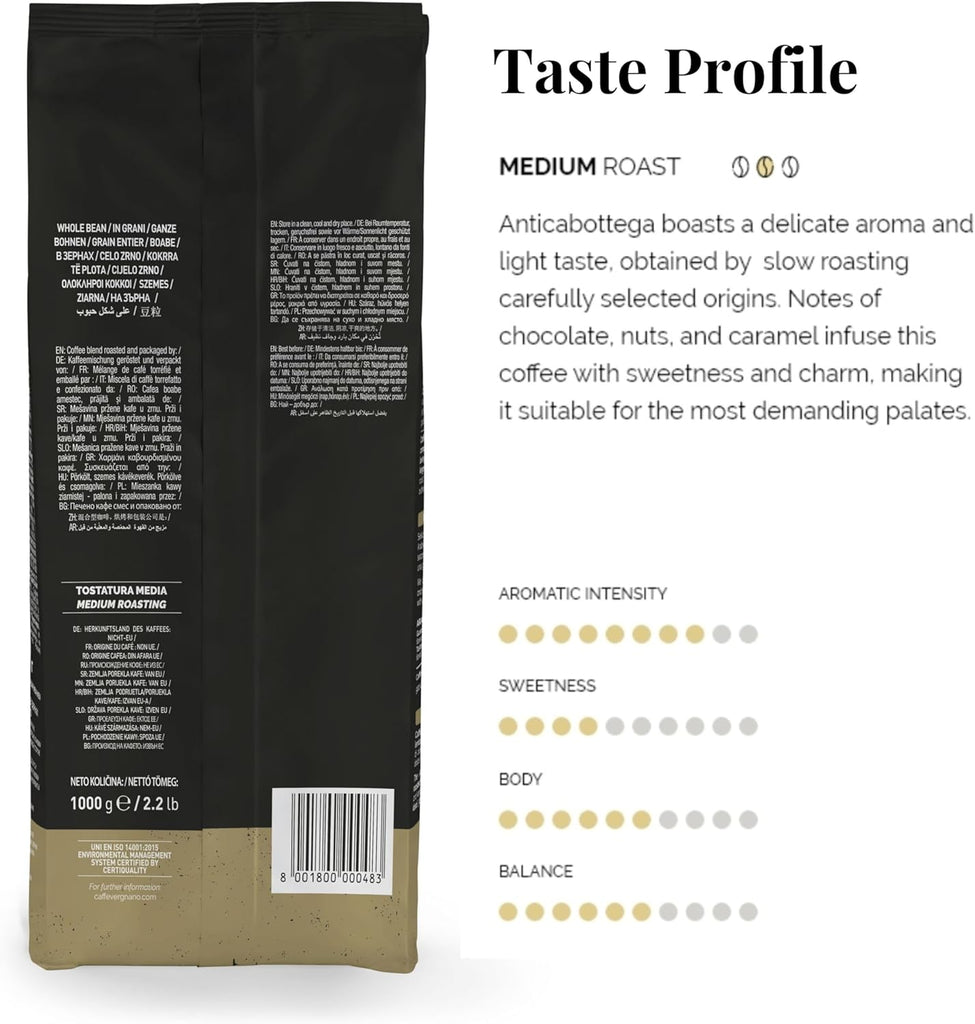 Vergnano Caffè Beans -  Antica Bottega -80/20 - 1kg