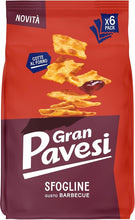 Load image into Gallery viewer, Gran Pavesi Cracker Le Sfogline Barbecue Flavor, Baked, Salty and Crunchy Snack, Without Palm Oil, Pack of 6 Single Portions of 30g