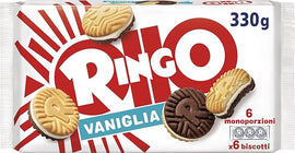 Pavesi Snack Ringo Vanilla Family Size, Biscuits Filled with Vanilla Cream, Sweet Snack for Snack or Study Break, 330 g Pack