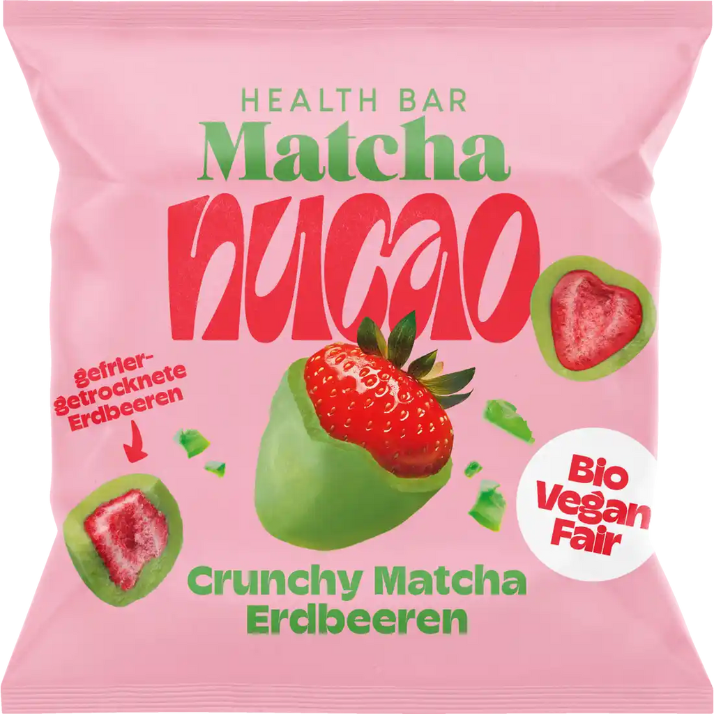 Nucao Organic Crunchy Matcha freeze-dried strawberries