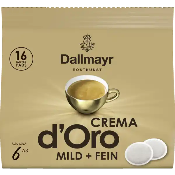 Crema d'Oro mild + fine coffee pads