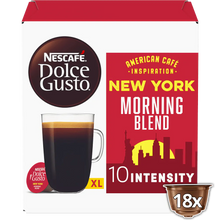 Load image into Gallery viewer, AMERICANO NEW YORK MORNING BLEND 10 INTENSITY 18 PODS (DOLCE GUSTO)