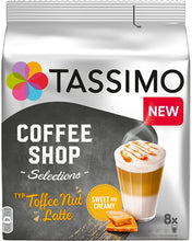 Load image into Gallery viewer, TASSIMO - COFFEE SHOP TOFFEE NUT LATTE- 8 CAPS. (268G)