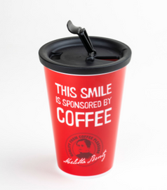 Melitta® - მელიტა - reusable drinking mug red - მრავალჯერადი გამოყენების ჭიქა (ანტრაციტი) თავსახურით - 400 მგ.