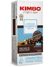 Load image into Gallery viewer, KIMBO 10CAPS. (55G) NESPRESSO ALUMINIUM DECAF PREMIUM