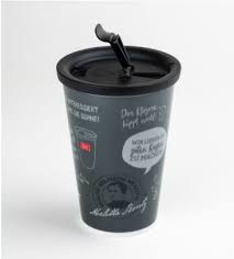 Melitta® - მელიტა - reusable drinking mug anthracite - მრავალჯერადი გამოყენების ჭიქა (ანტრაციტი) თავსახურით - 400 მგ.