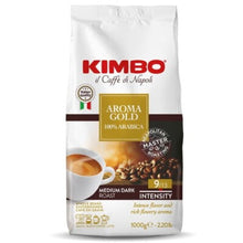 სურათის ჩატვირთვა გალერეის მაყურებელში, KIMBO AROMA GOLD 100% ARABICA - BEANS 1KG