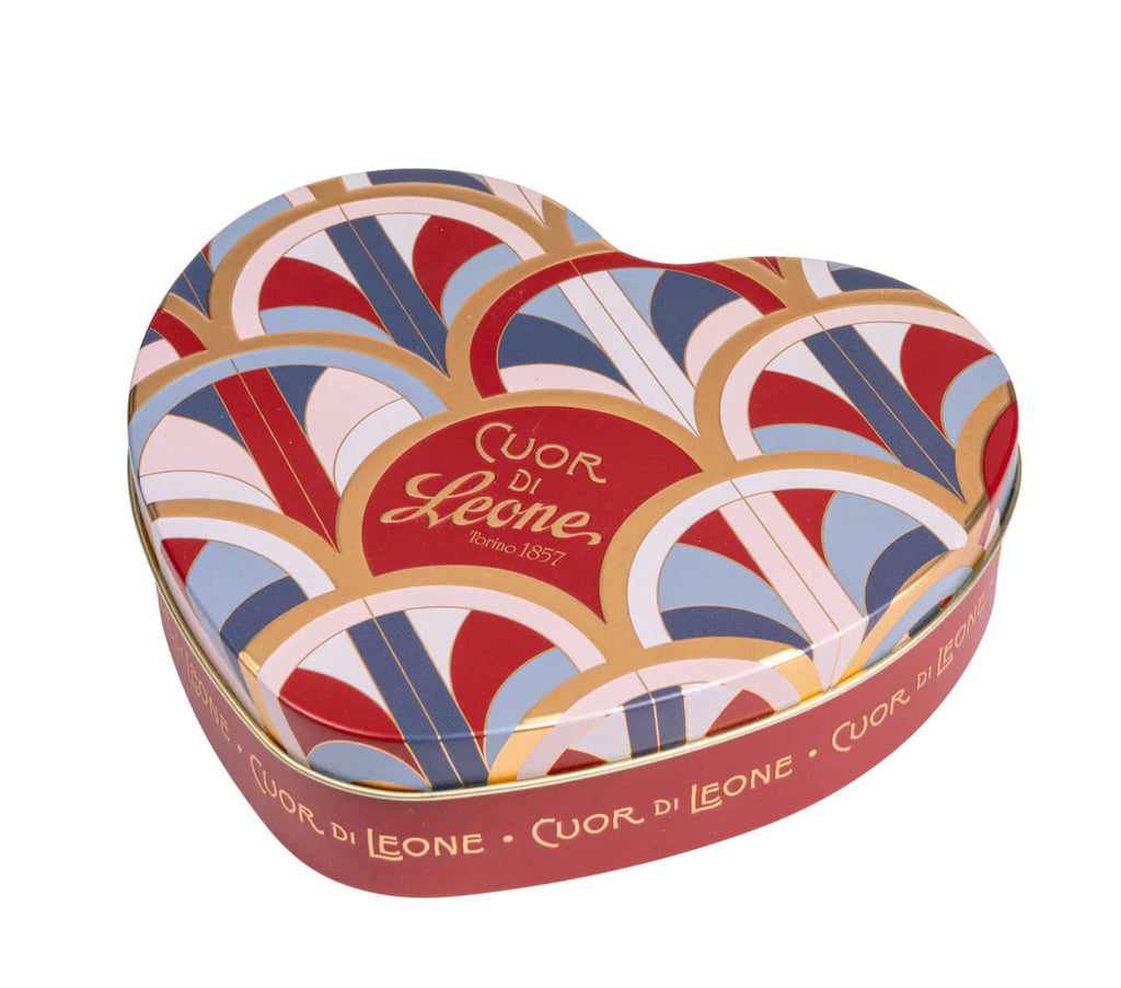 LEONE - Chocolate - Heart box <> Tin Lionheart Onde with Crocchino