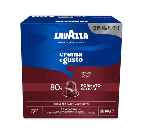 LAVAZZA - Nespresso - Caffè - Crema e Gusto Ricco -  Alluminio - Conf. 80