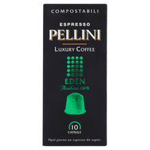 სურათის ჩატვირთვა გალერეის მაყურებელში, Pellini Espresso Luxury Coffee Eden Arabica 100% 10 Capsule Compostabile 50 g