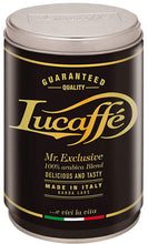 სურათის ჩატვირთვა გალერეის მაყურებელში, LUCAFFE TIN 250 GR MR. EXCLUSIVE 100% ARABICA COFFEE GROUD